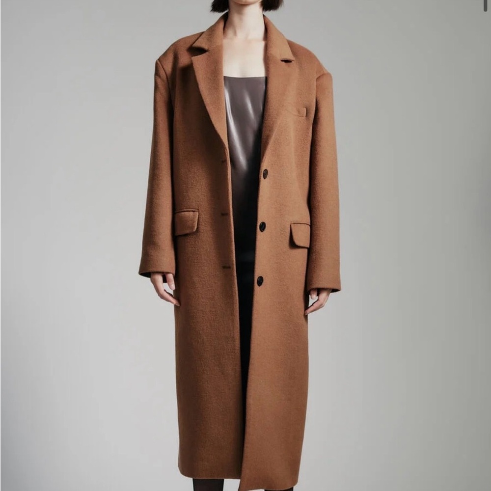 BARDOT Structured Oversized Coat In Camel